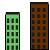L'edificio marrone è più alto di quello verde.