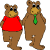 con gấu mặc áo nhỏ hơn con gấu  thắt cà vạt.
