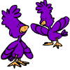 一些紫色的鸟