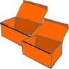 some orange boxes