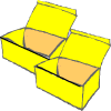 unas cajas  amarillas