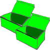 some green boxes