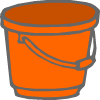一个橘色的水桶