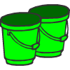 一些绿色的水桶