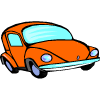 ένα πορτοκαλί αυτοκίνητο
