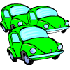 birkaç yeşil araba