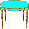 un tavolo azzurro