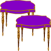 一些紫色的桌子