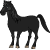 un cheval noir