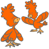 des oiseaux orange